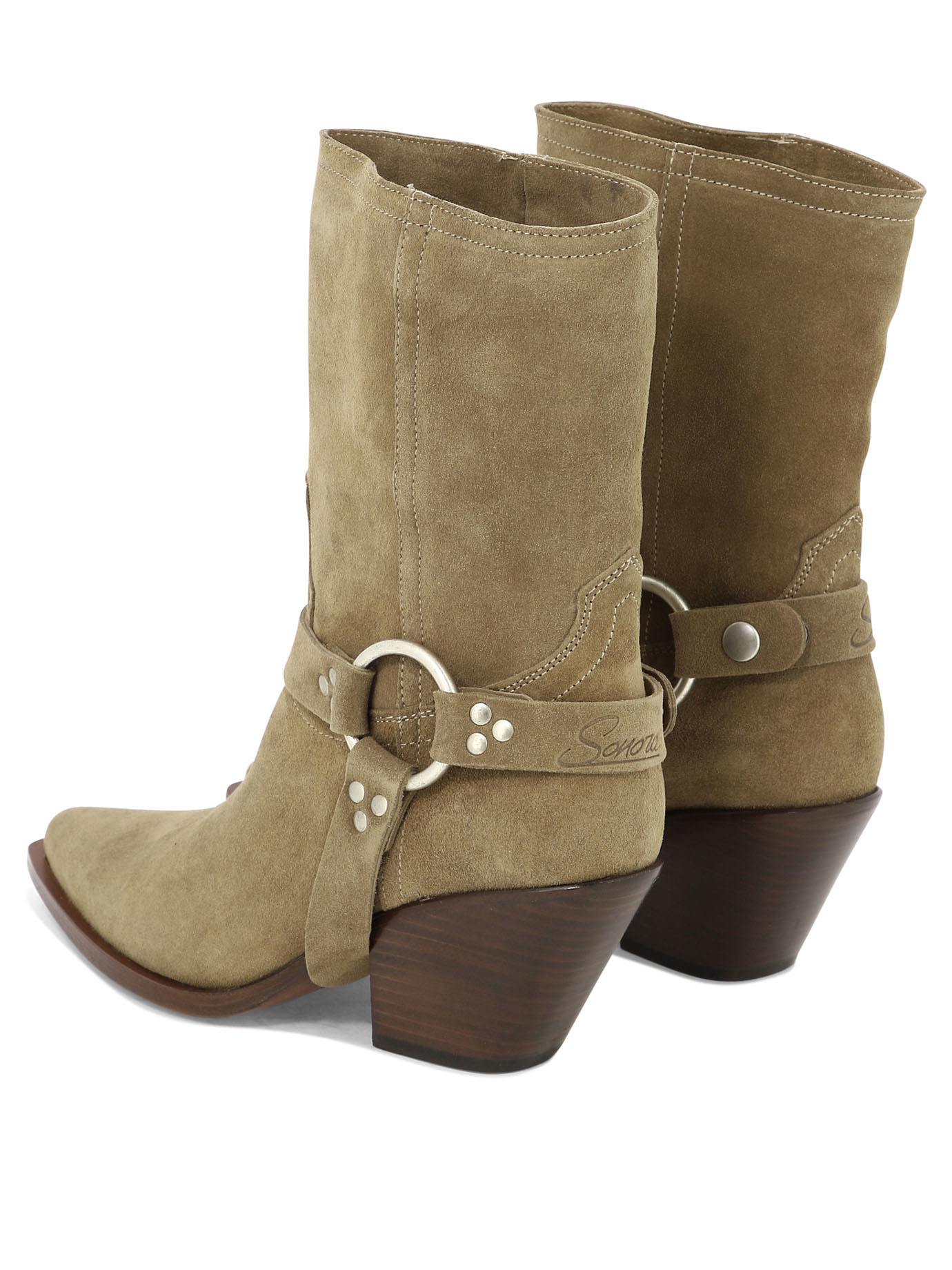 SONORA Beige Atoka Belt ankle boots